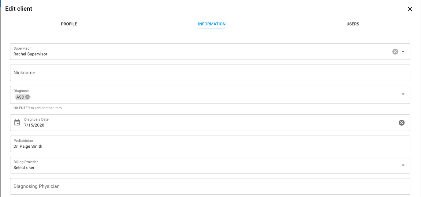 Setting up Custom Client Information Fields