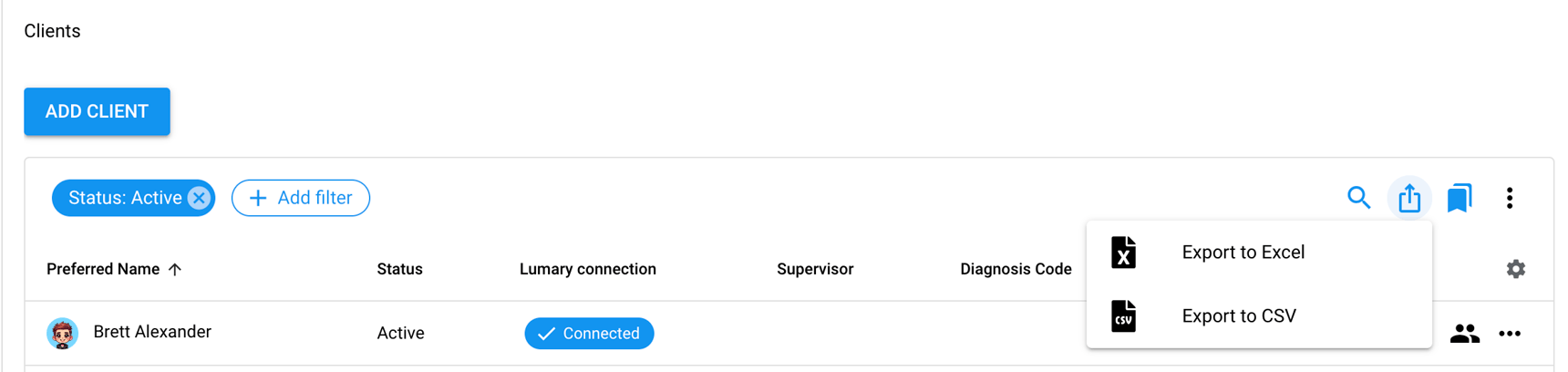 Reviewing, Exporting and Filtering Client Information