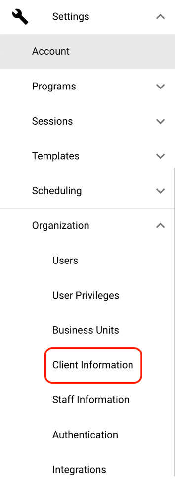 Setting up Custom Client Information Fields