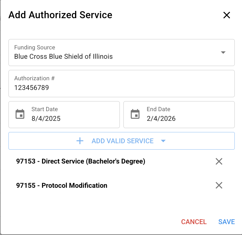 Scheduling Set up: Client Services Tab Adding Authorized and ...