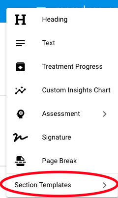 Report Template Sections