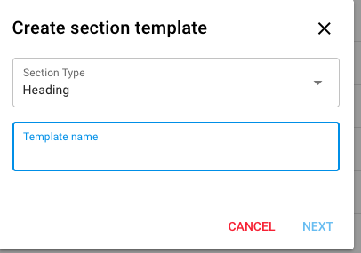 Report Template Sections