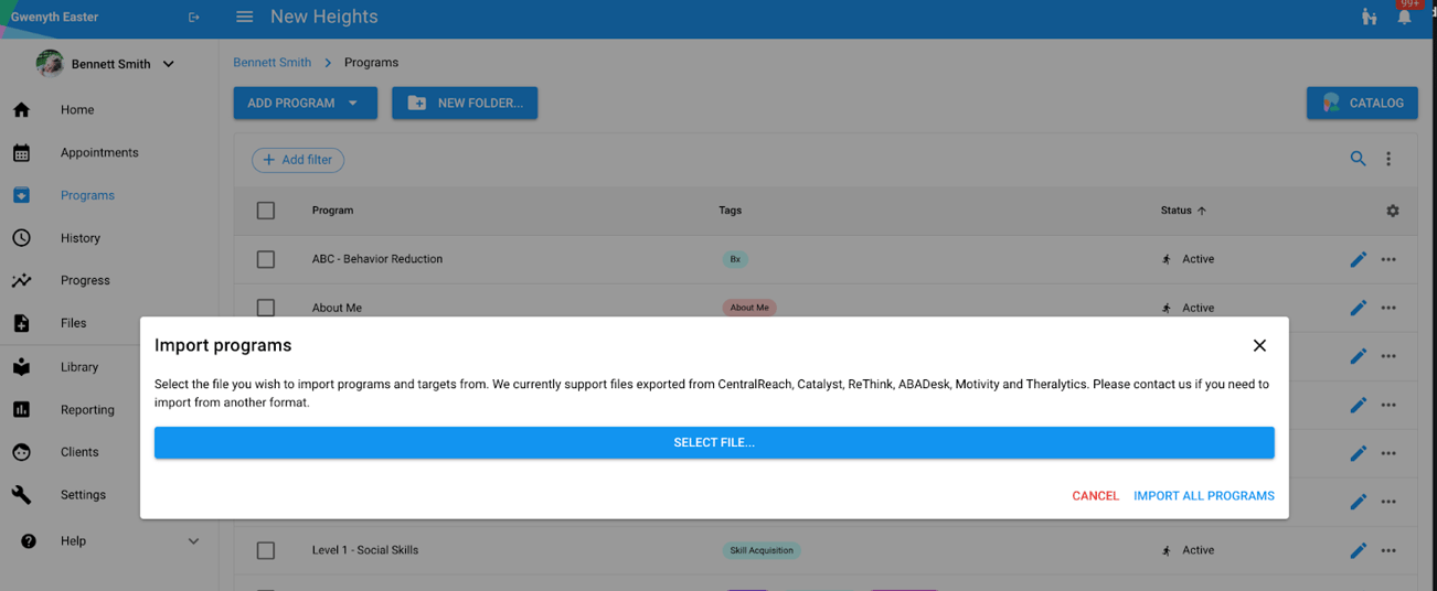 Importing Client Programs from other Platforms